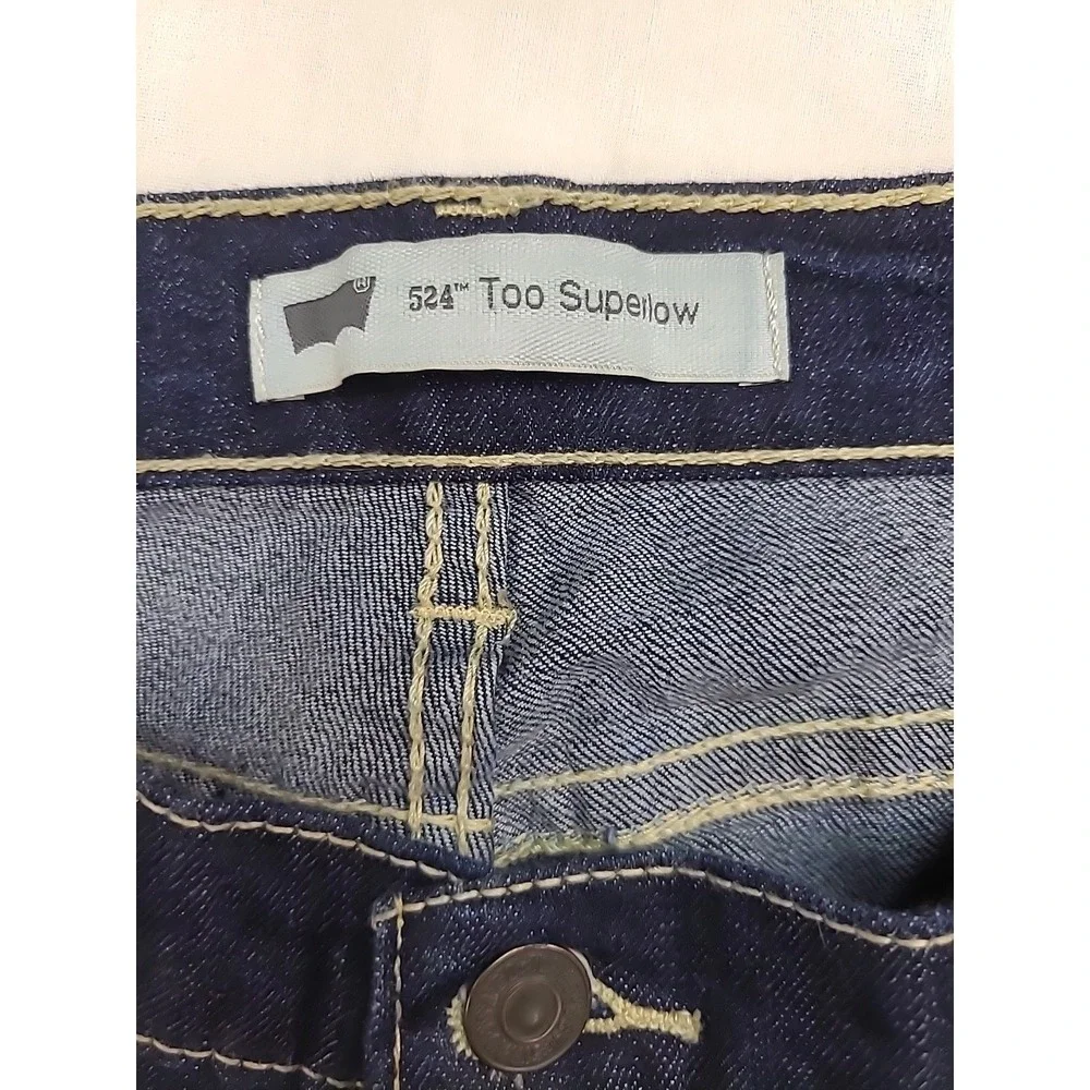 Levis 524 Superlow Jeans 17M‎ 38x32 Dk Wash Low Rise Straight Cut